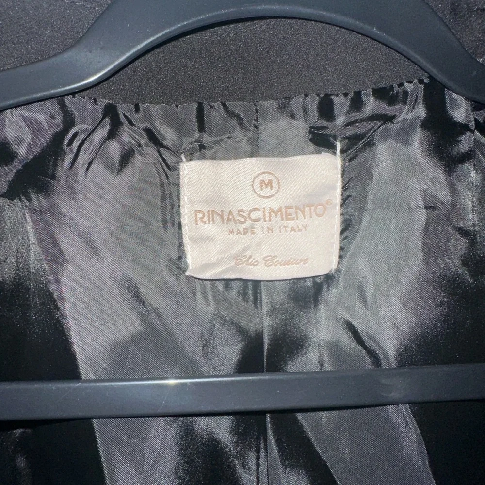 Rinascimento Plissé Coat Midi Crepe Long Coat in Black - Medium - Picture 4 of 5